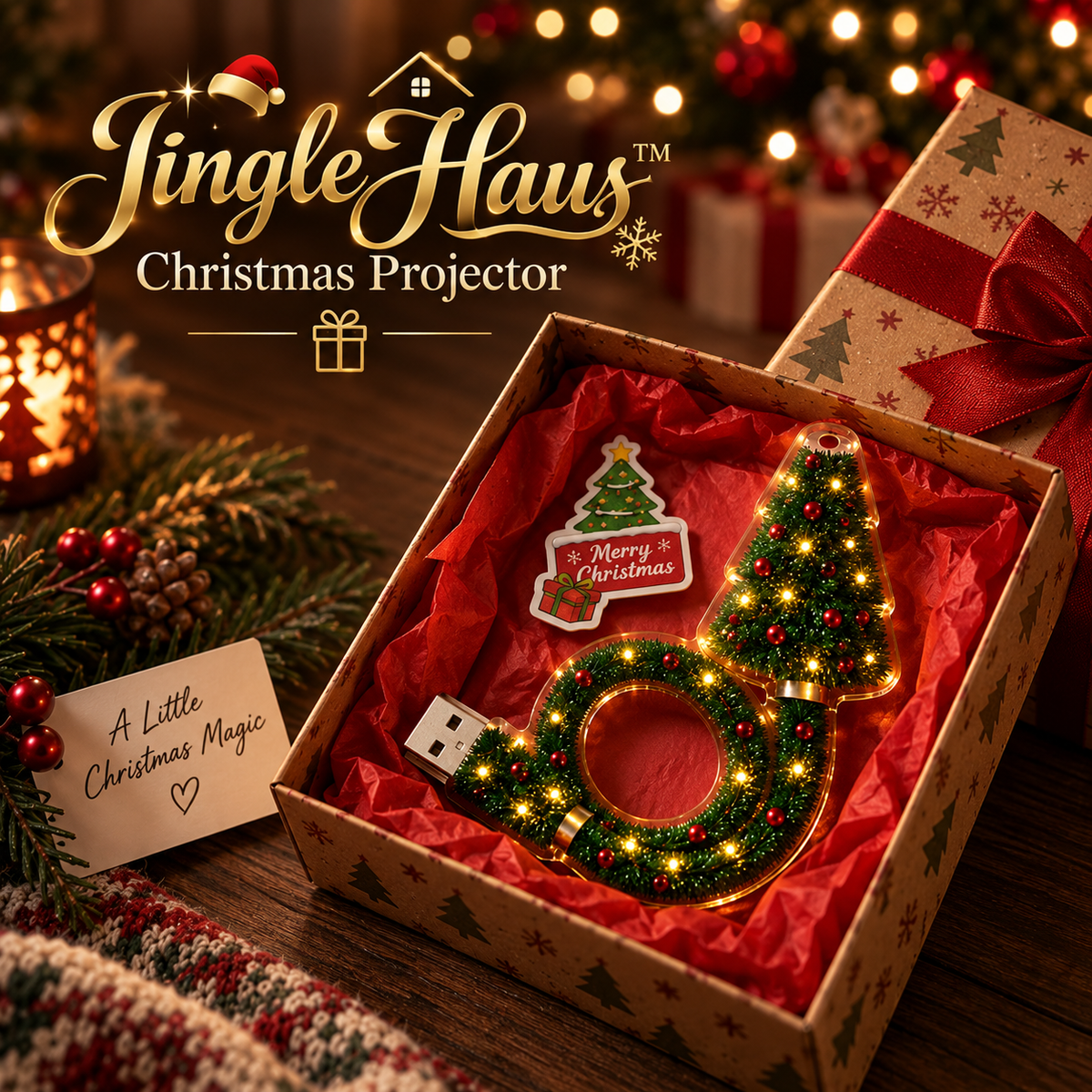 Jinglehaus™ LED Christmas Projector Lamp